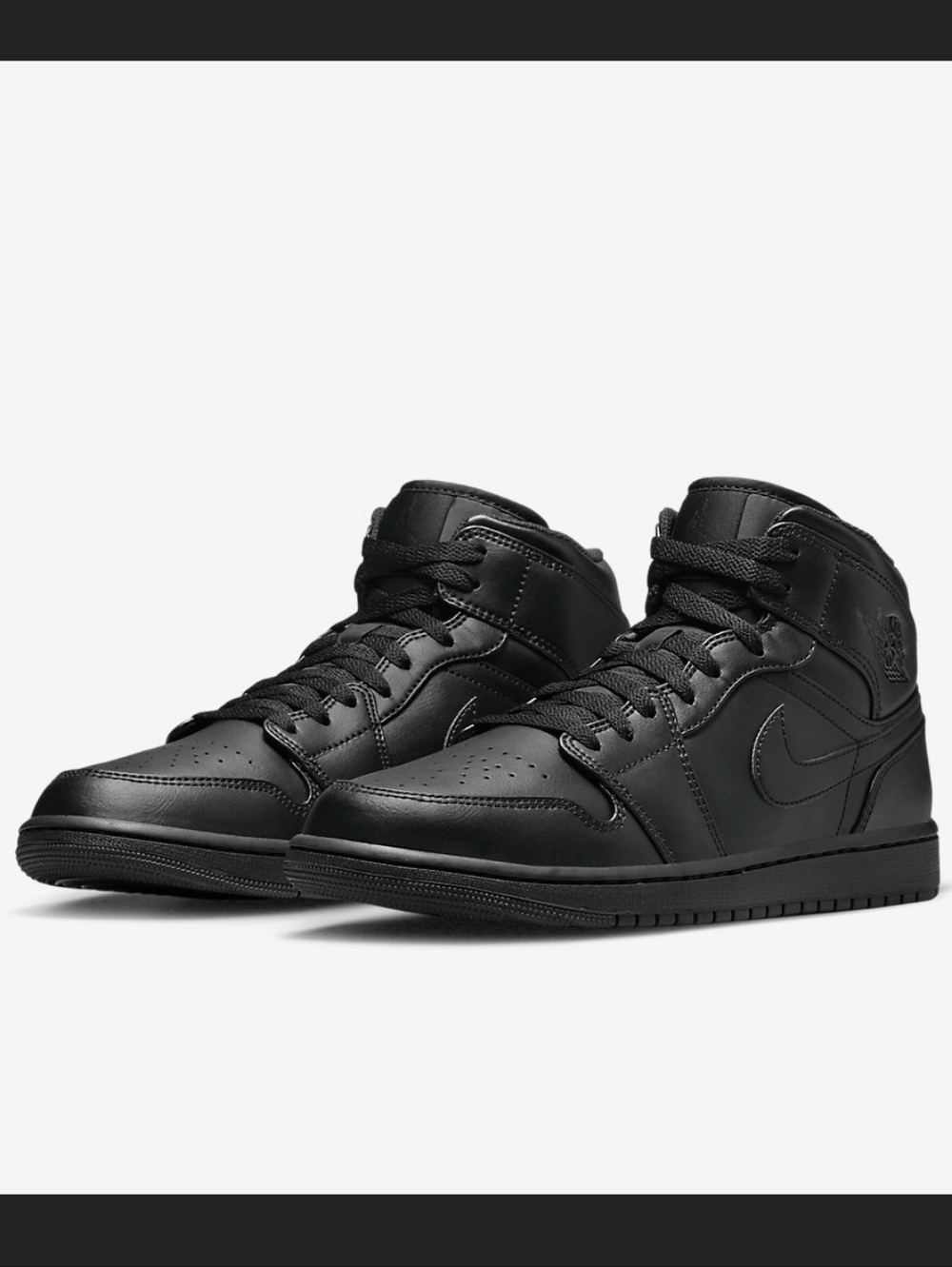 Nike Air Jordan 1 Mid GS Triple Black Size 6.5Y